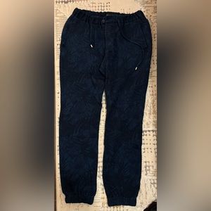 ETRO Navy black floral dress jogger pants